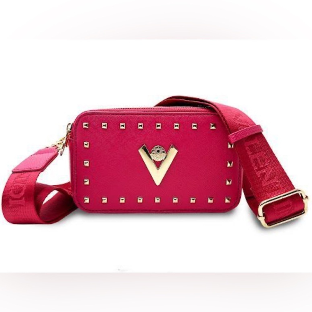 Valentino Orlandi "V" ~ NWT Double Zip-Crossbody-Shoulder-Camera Bag, Adj Strap.